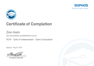 Sophos Certified Sales Consultant Sophos SC01 Sales Fundamentals Sales Consultant