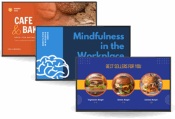 תוכנת ניהול מסכי מידע ושילוט אלקטרוני ומסכי פרסום ומידע לעסקים, מסעדות בניינים חדרי מדרגות ועוד.