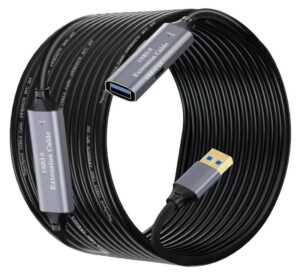 כבל מאריך אקטיבי USB3.2 GEN1 זכר - נקבה מוגבר + שקע DC