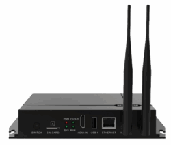 תיבת בקרה אלחוטית מתקדמת לניהול מסכי שילוט ופרסום לכנסים, אירועים, סוכנויות מבנים חיצוניים ועוד