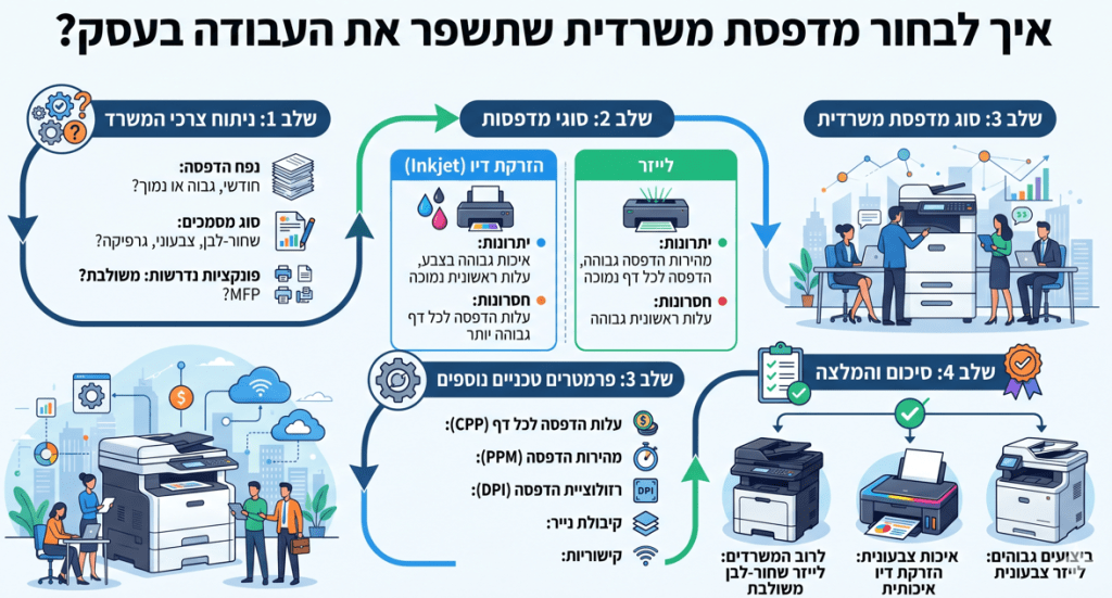 איך לבחור מדפסת משרדית לשיפור העבודה בעסק